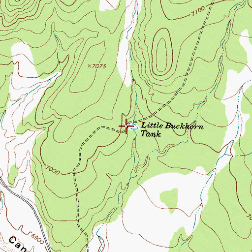 Topographic Map of Little Buckhorn Tank, NM