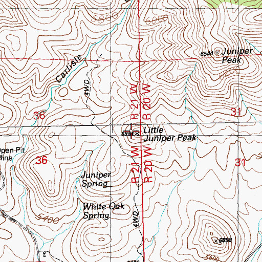 Topographic Map of Little Juniper Peak, NM