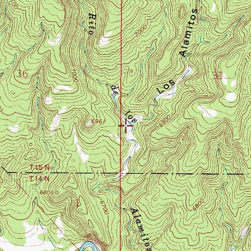 Topographic Map of Los Alamitos Canyon, NM
