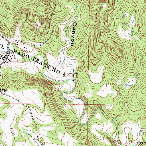 Topographic Map of Los Gavilanes Canyon, NM