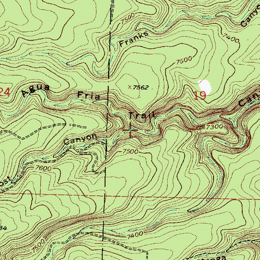 Topographic Map of Lost Canyon, NM