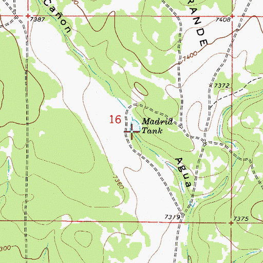 Topographic Map of Madrid Tank, NM