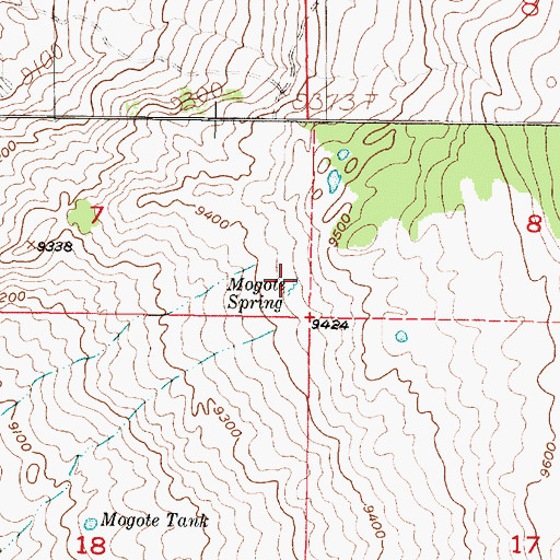 Topographic Map of Mogote Spring, NM