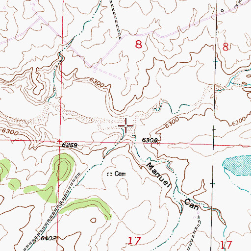 Topographic Map of Manuel Canyon, NM