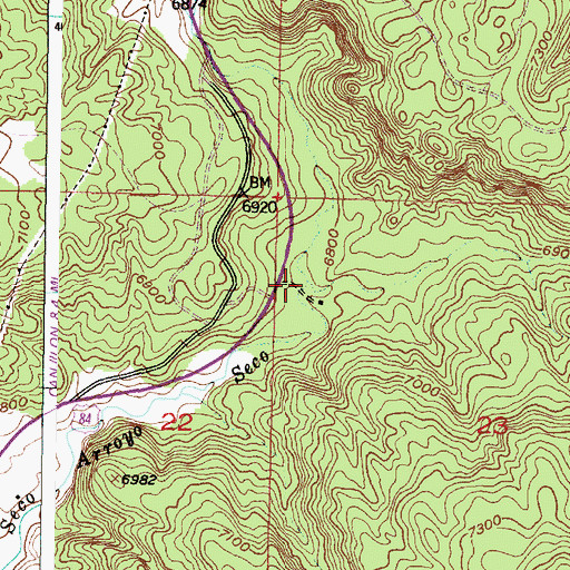 Topographic Map of Martinez Canyon, NM