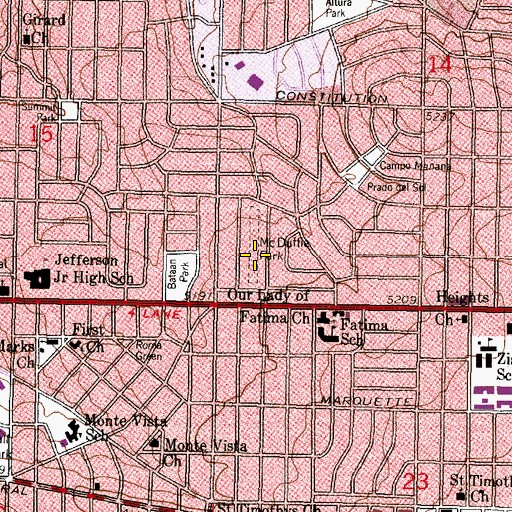 Topographic Map of McDuffie Park, NM