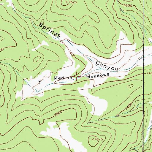 Topographic Map of Medina Meadows, NM