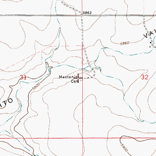 Topographic Map of Mestenito Cemetery, NM