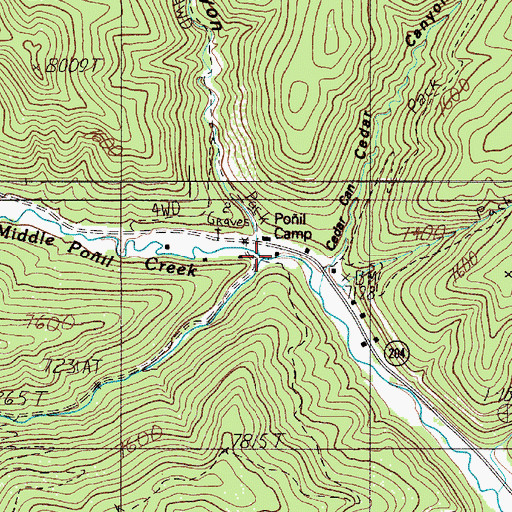 Topographic Map of Middle Poil Creek, NM