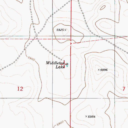 Topographic Map of Middleton Lake, NM