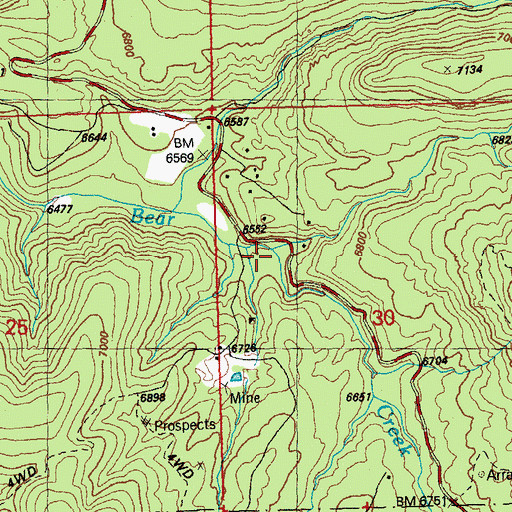 Topographic Map of Mill Creek, NM
