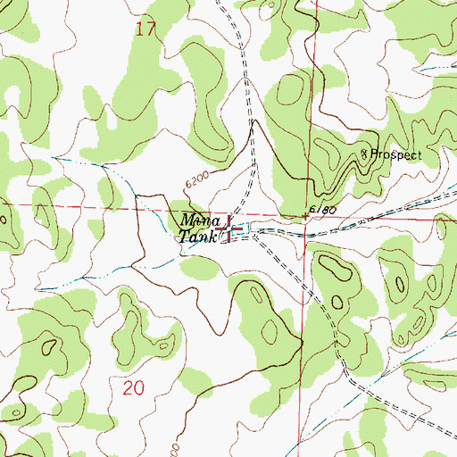Topographic Map of Mina Tank, NM