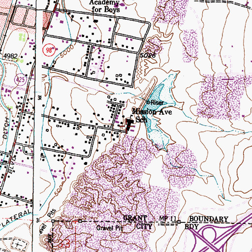 Topographic Map of Mission Avenue Elementary School, NM