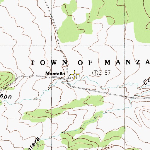 Topographic Map of Montano, NM