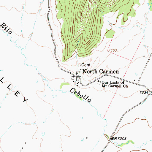Topographic Map of North Carmen, NM