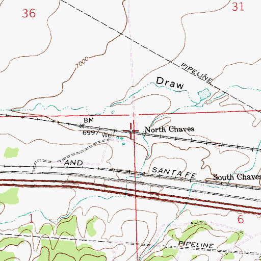 Topographic Map of North Chaves, NM