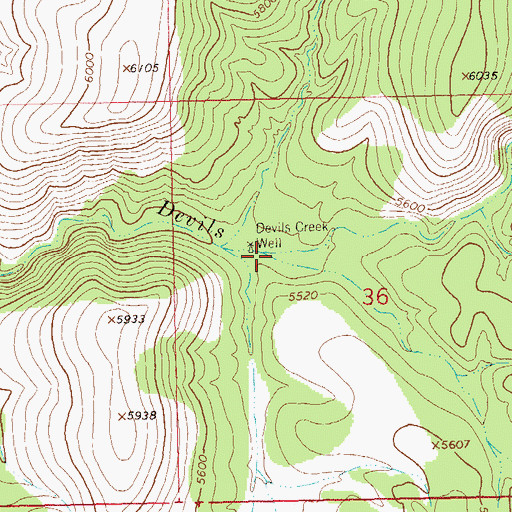 Topographic Map of North Fork Devils Creek, NM