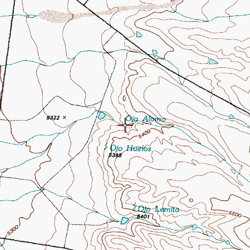 Topographic Map of Ojo Alamo, NM