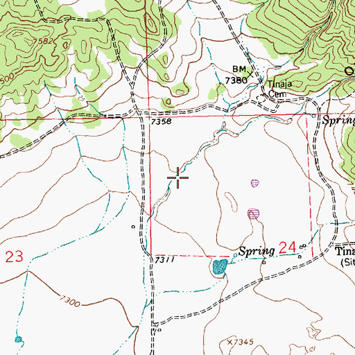 Topographic Map of Ojo Bonito Canyon, NM