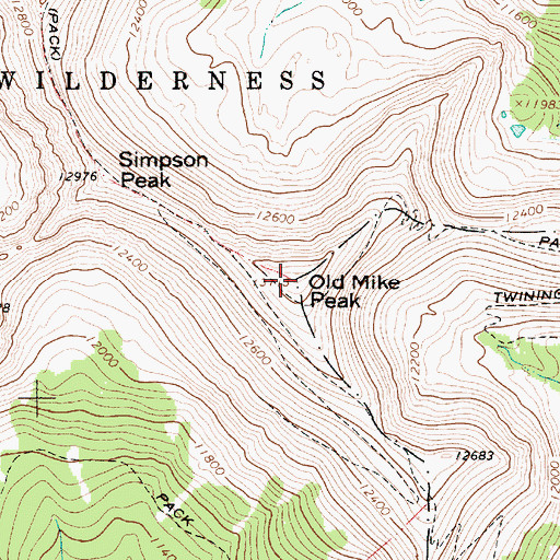 Topographic Map of Old Mike Peak, NM