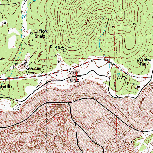 Topographic Map of Oswaldo Number 2 Shaft, NM