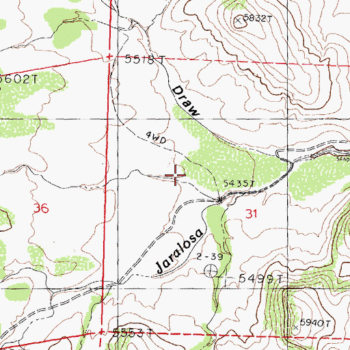 Topographic Map of P A Canyon, NM