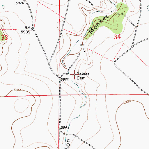 Topographic Map of Paises Cemetery, NM