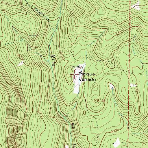 Topographic Map of Parque Venado, NM