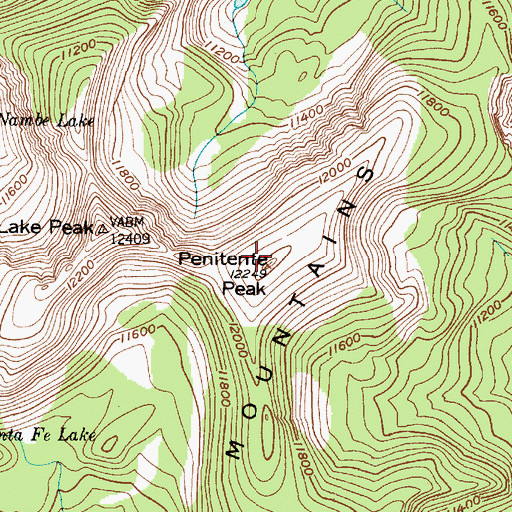 Topographic Map of Penitente Peak, NM