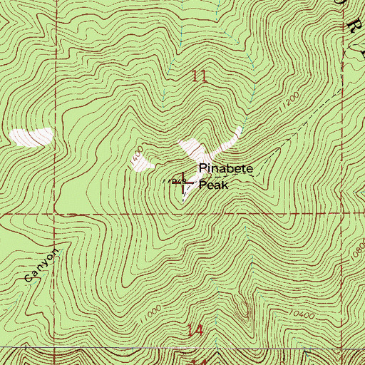 Topographic Map of Pinabete Peak, NM