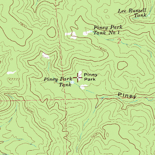 Topographic Map of Piney Park, NM