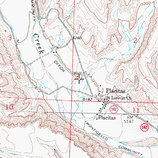 Topographic Map of Placitas Canyon, NM