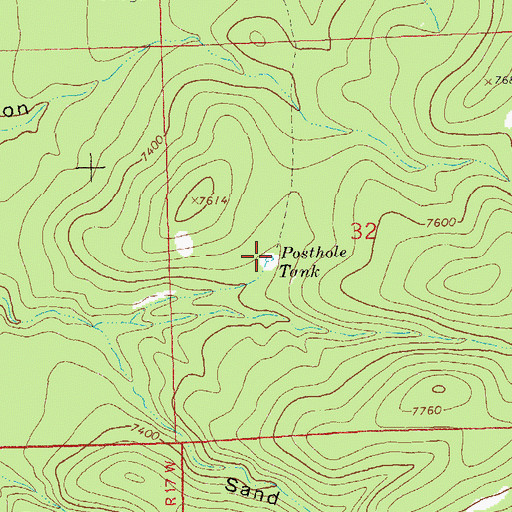 Topographic Map of Posthole Tank, NM