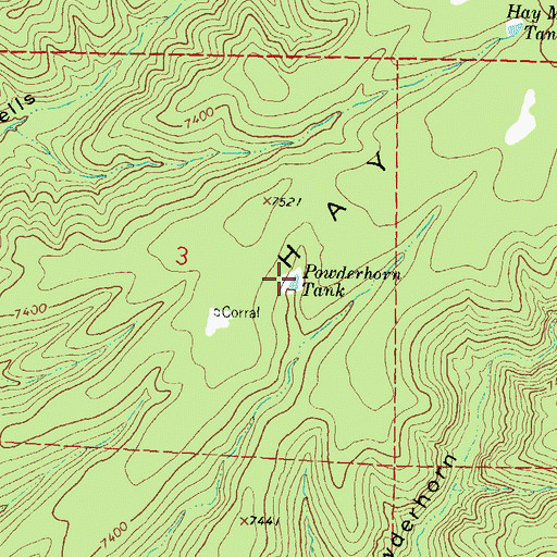 Topographic Map of Powderhorn Tank, NM