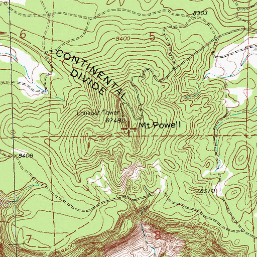 Topographic Map of Mount Powell, NM