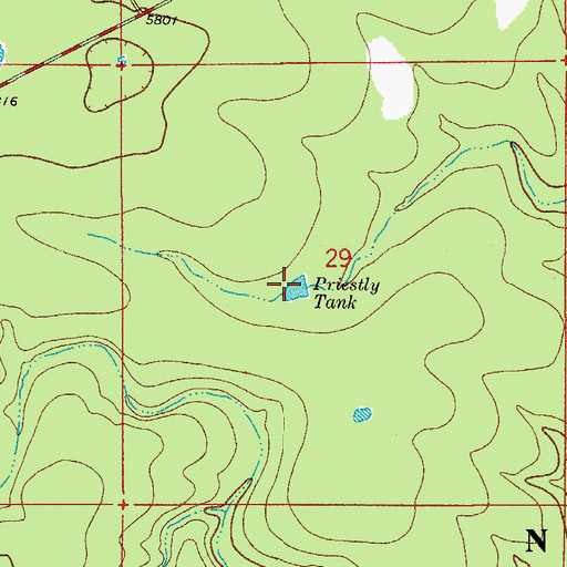 Topographic Map of Priestly Tank, NM