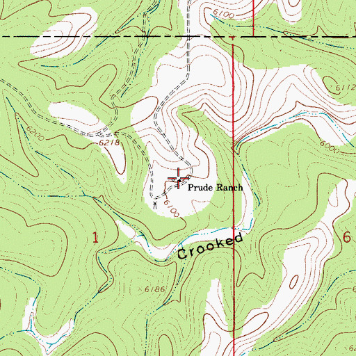 Topographic Map of Prude Ranch, NM