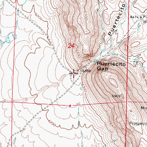 Topographic Map of Puertecito Canyon, NM