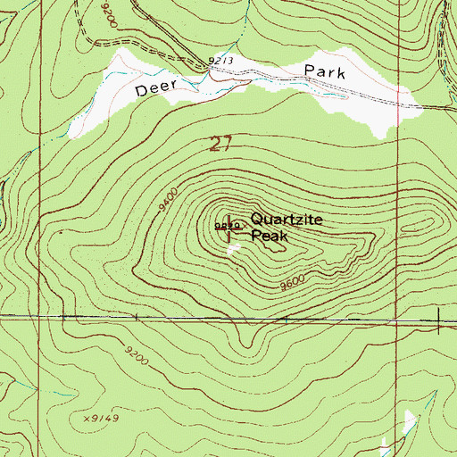 Topographic Map of Quartzite Peak, NM