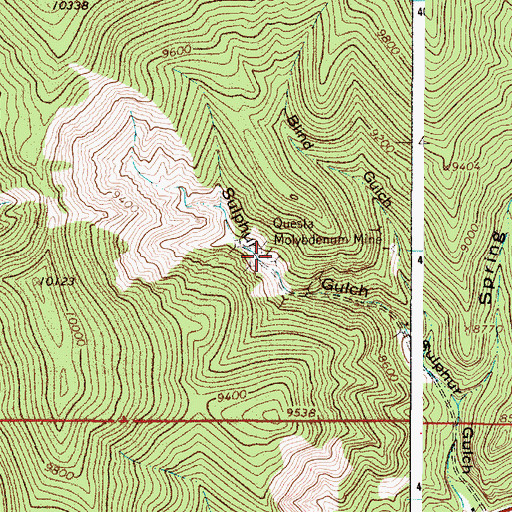 Topographic Map of Questa Molybdenum Mine, NM