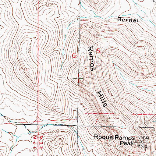 Topographic Map of Ramos Hills, NM