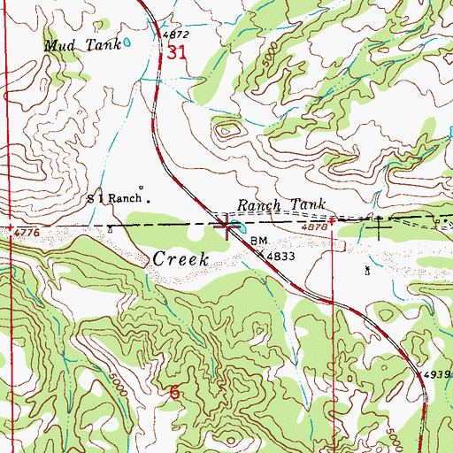 Topographic Map of Ranch Tank, NM