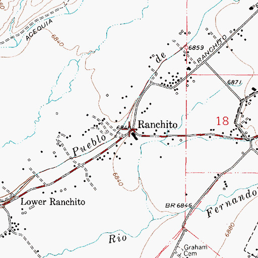 Topographic Map of Ranchito, NM