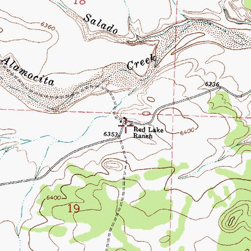 Topographic Map of Red Lake Ranch, NM