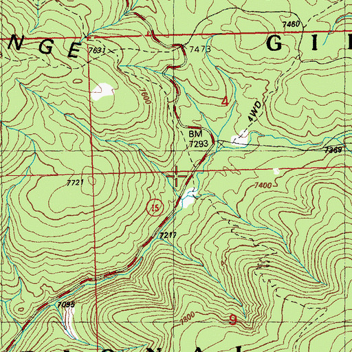 Topographic Map of Redstone, NM