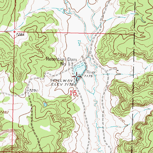 Topographic Map of Retention Dam Number 13, NM