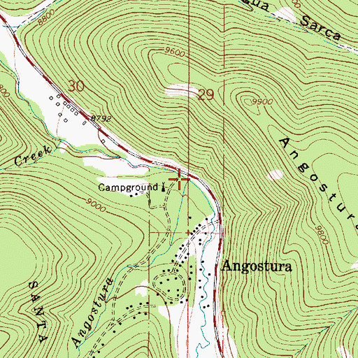Topographic Map of Rito Angostura, NM