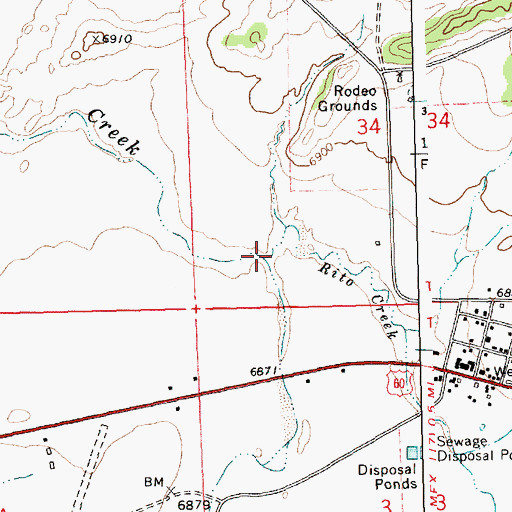Topographic Map of Rito Creek, NM
