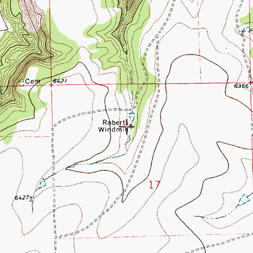 Topographic Map of Roberts Windmill, NM