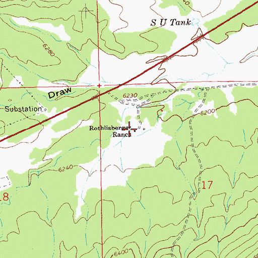 Topographic Map of Rothlisberger Ranch, NM